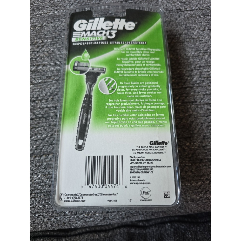 Gillette Razors Mach 3 Sensitive Disposable Razors 3 Count - Picture 3 of 3